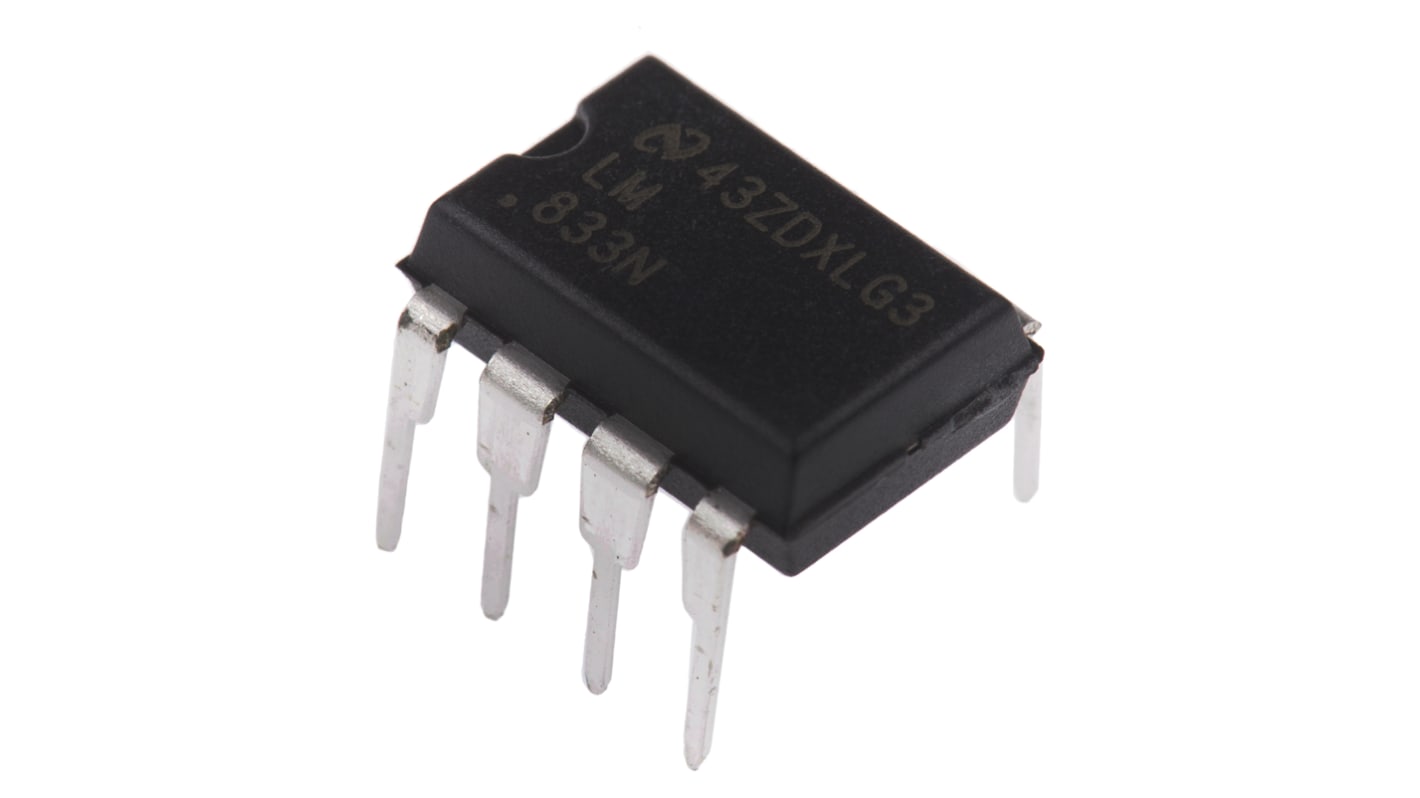 Texas Instruments オペアンプ, スルーホール, 2回路, デュアル電源, LM833N/NOPB