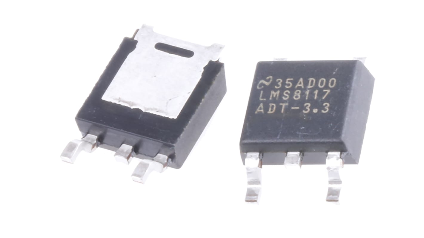 Texas Instruments 電圧レギュレータ 低ドロップアウト電圧 3.3 V, 3-Pin, LMS8117ADT-3.3/NOPB