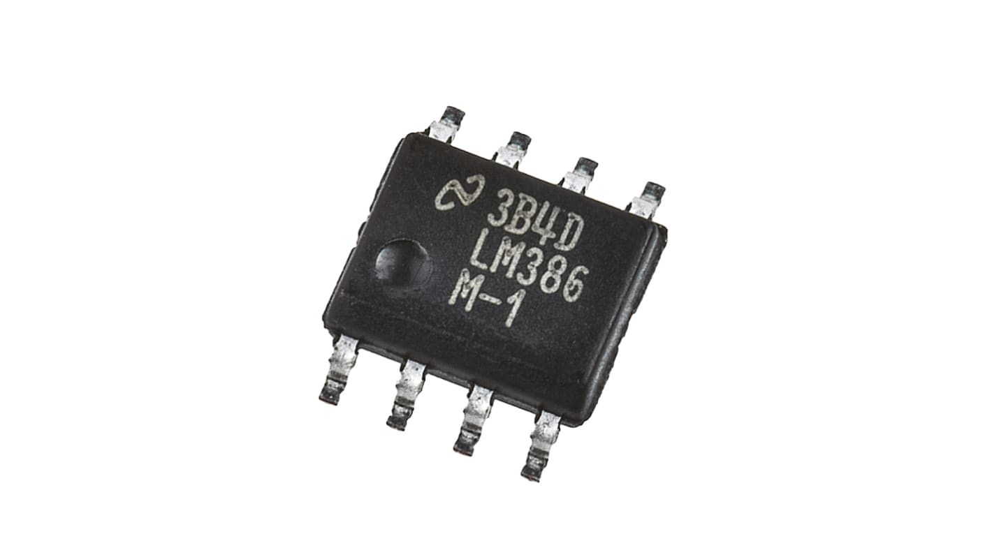 Clase A-B Amplificador de audio LM386M-1/NOPB, Amplificador de potencia de audio Mono 0.32W SOIC, 8-Pines +70 °C