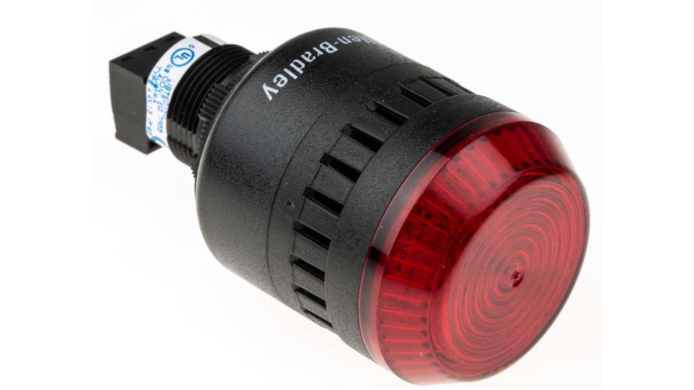 Kombinace siréna - maják, řada: 855PC Blikající, stálé světlo Elektronický barva Červená LED