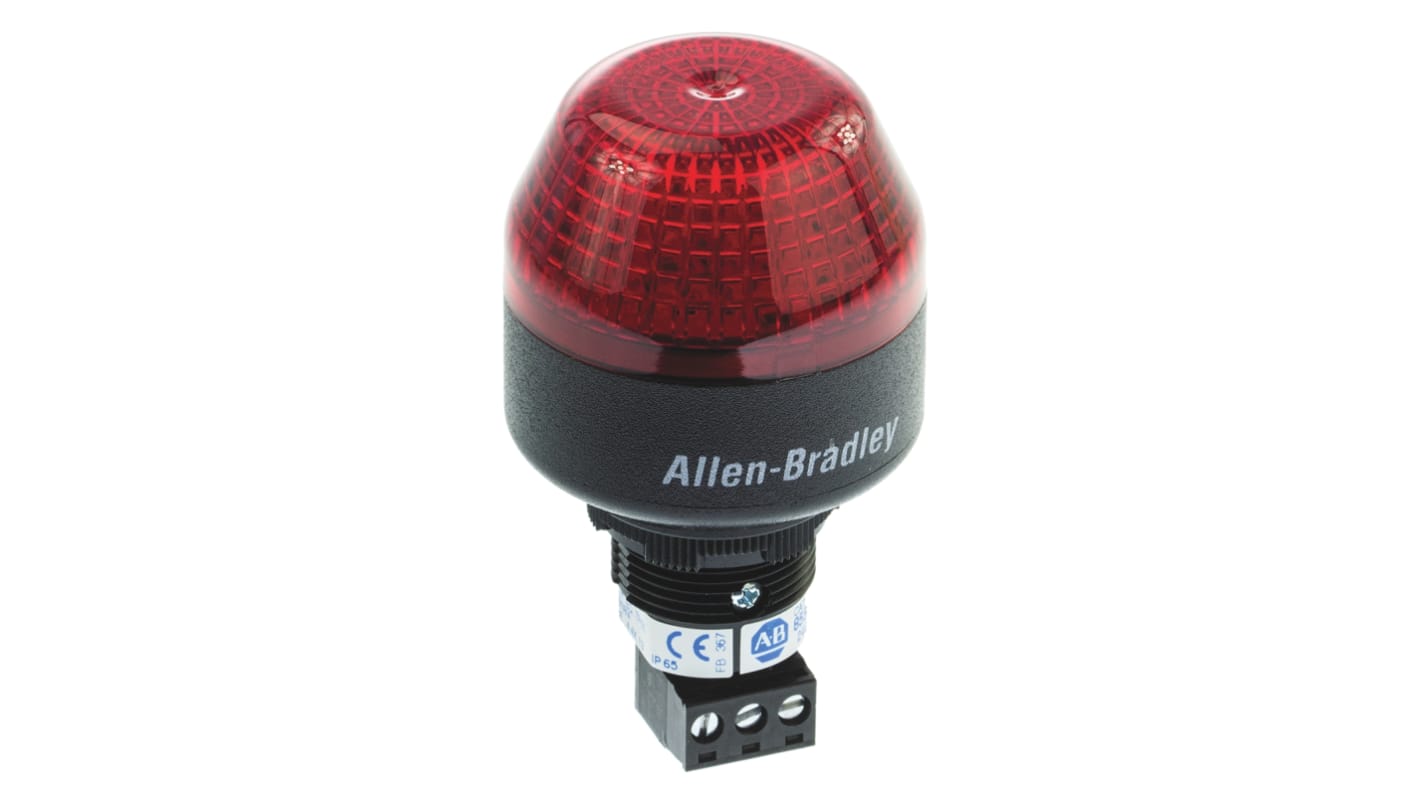 Indicador luminoso Allen Bradley serie 855P, efecto Intermitente, Constante, LED, Rojo, alim. 24 V ac / dc