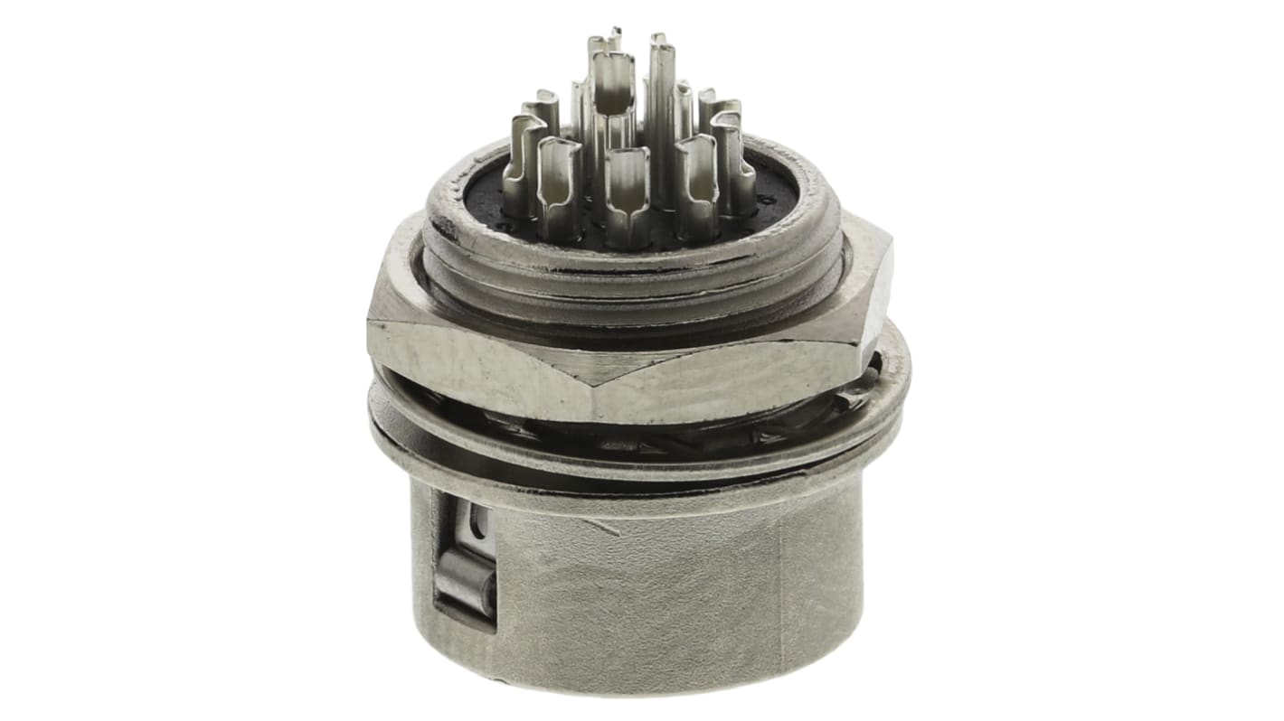 Hirose Circular Connector, 12 Contacts, Panel Mount, Miniature Connector, Socket, Female, HR10 Series