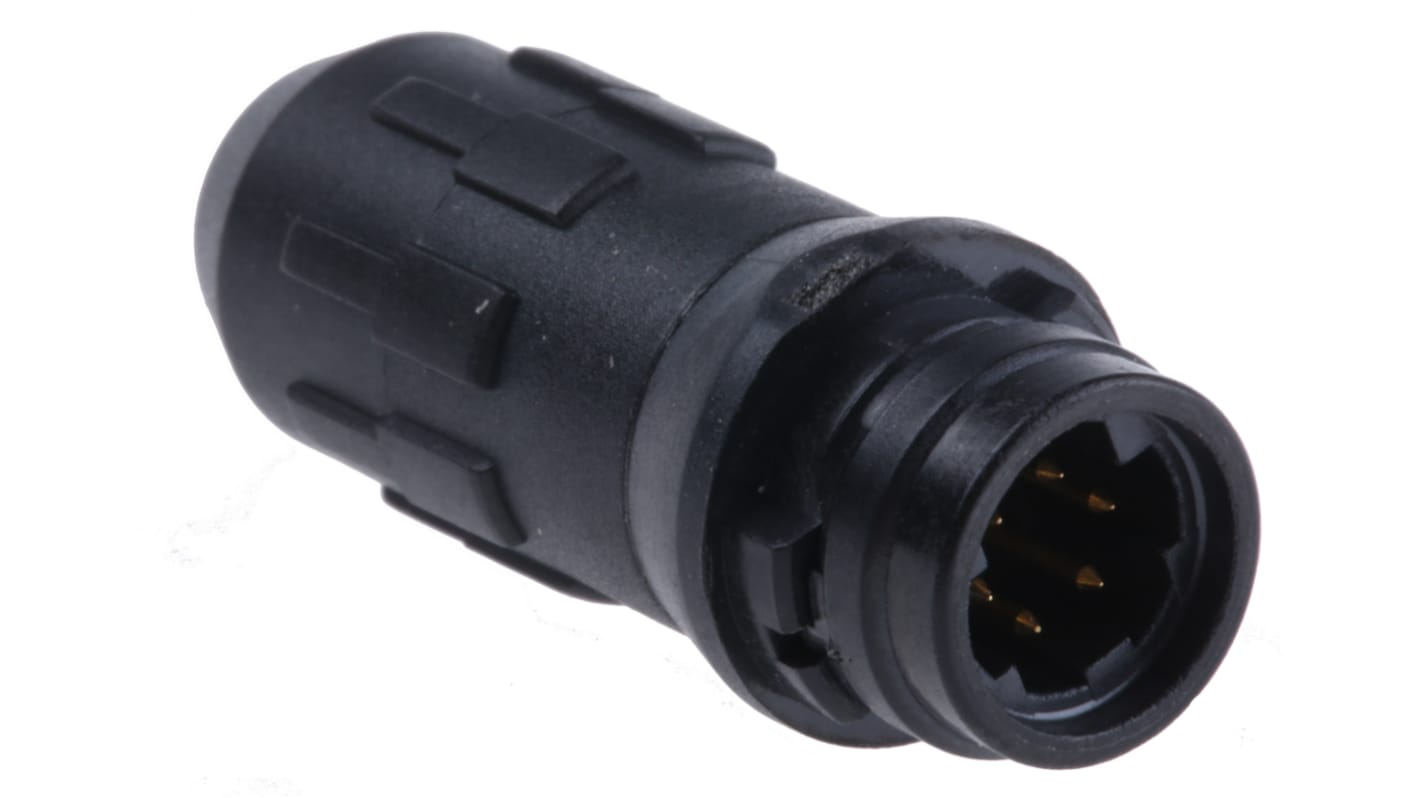 Hirose Circular Connector, 6 Contacts, Cable Mount, Miniature Connector, Male, IP67, IP68, HR30 Series