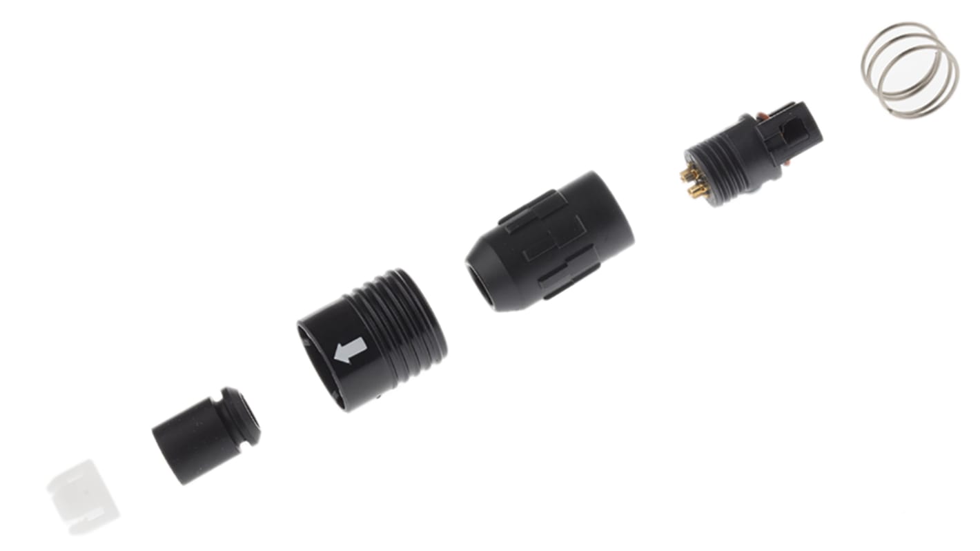 Conector circular Hirose macho serie HR30 de 6 vías hembra, montaje aéreo, IP67, IP68