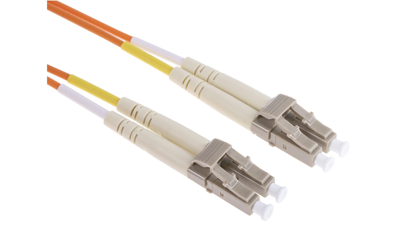 Cable de fibra óptica RS PRO OM1, con A: LC, con B: LC, long. 2m, funda libre de halógenos y bajo nivel de humo