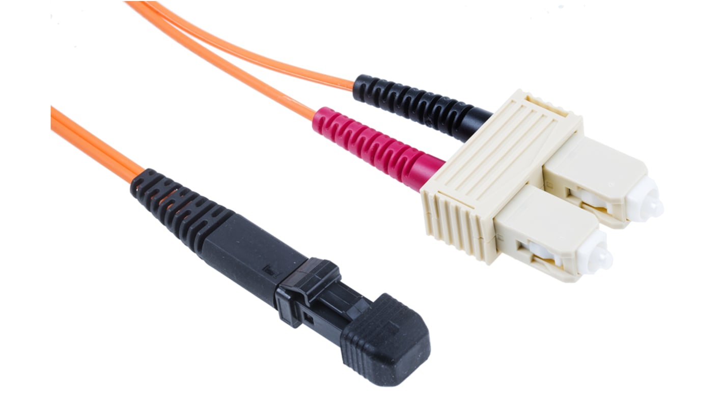 Cable de fibra óptica RS PRO OM1, con A: MT-RJ, con B: SC, long. 2m, funda libre de halógenos y bajo nivel de humo