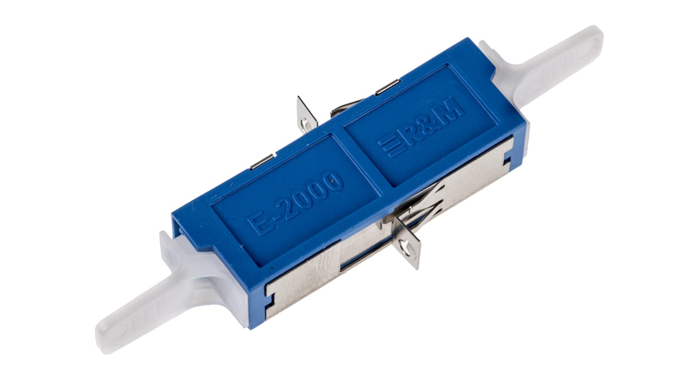 Adaptador de fibra óptica RS PRO de E2000 a E2000 de color Azul, Modo Único, Símplex