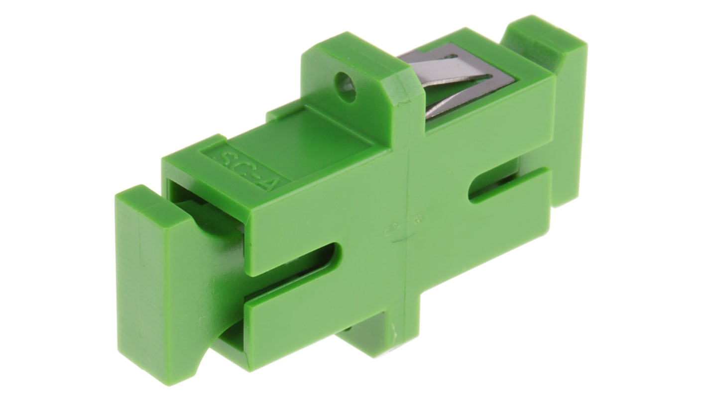 Adaptador de fibra óptica RS PRO de SC a SC de color Verde, Modo Único, Símplex