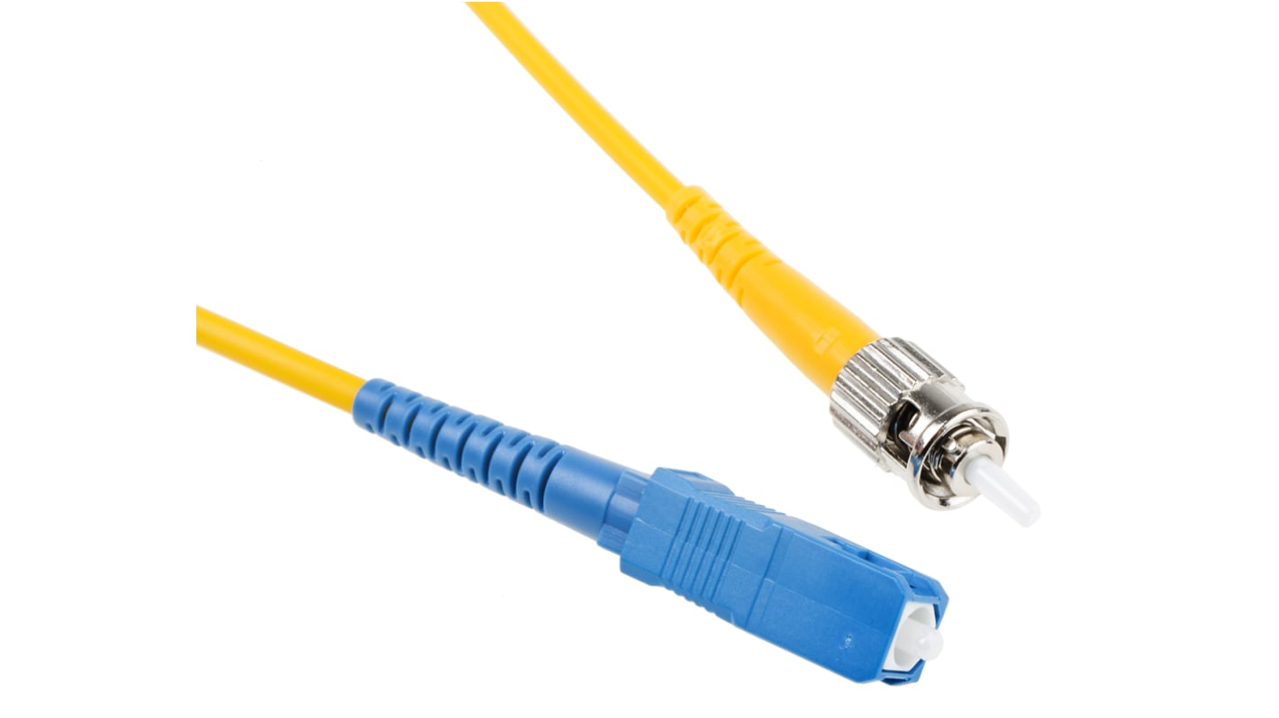 RS PRO SC to ST Simplex Single Mode OS1 Fibre Optic Cable, 9/125μm, Yellow, 5m