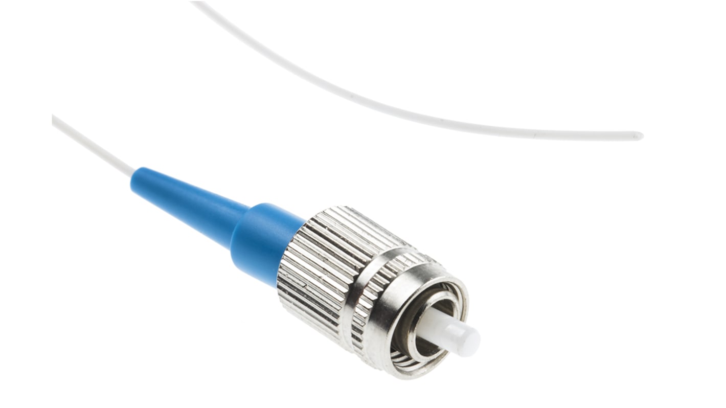 Cable de fibra óptica RS PRO OS1, con A: FC, con B: Sin terminación, long. 1.5m, funda libre de halógenos y bajo nivel