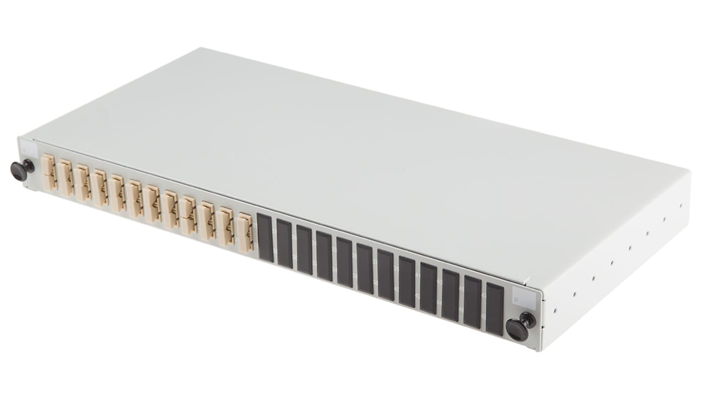 RS PRO 12 Port SC Multimode Duplex Fibre Optic Patch Panel With 12 Ports Populated, 1U