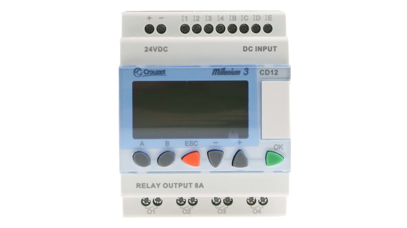 Crouzet Millenium 3 Logikmodul, 8 Eing. Relais Ausg.Typ Analog, Digital Eing.Typ 24 Vdc