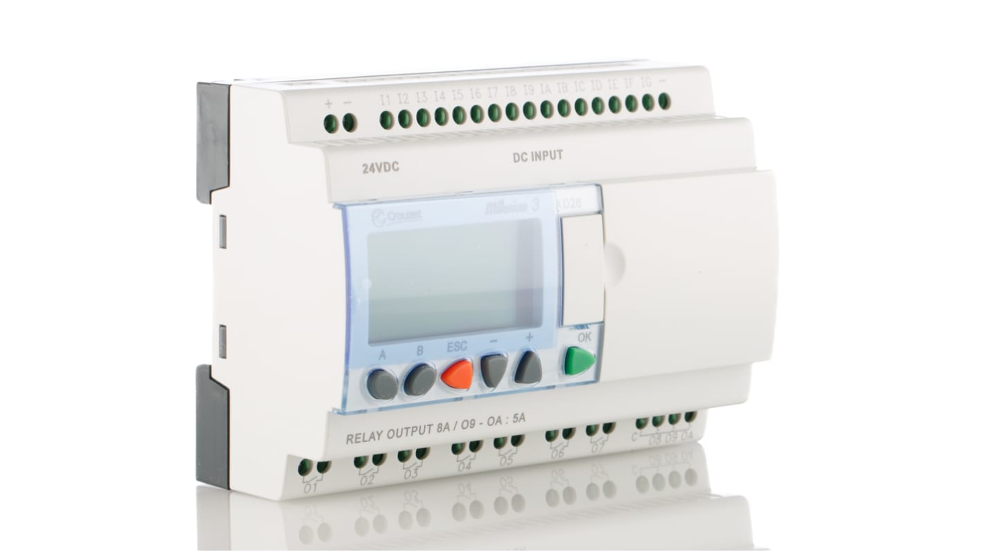 Crouzet Millenium 3 Series Logic Module, 24 V dc Supply, Relay Output, 16-Input, Analogue, Digital Input