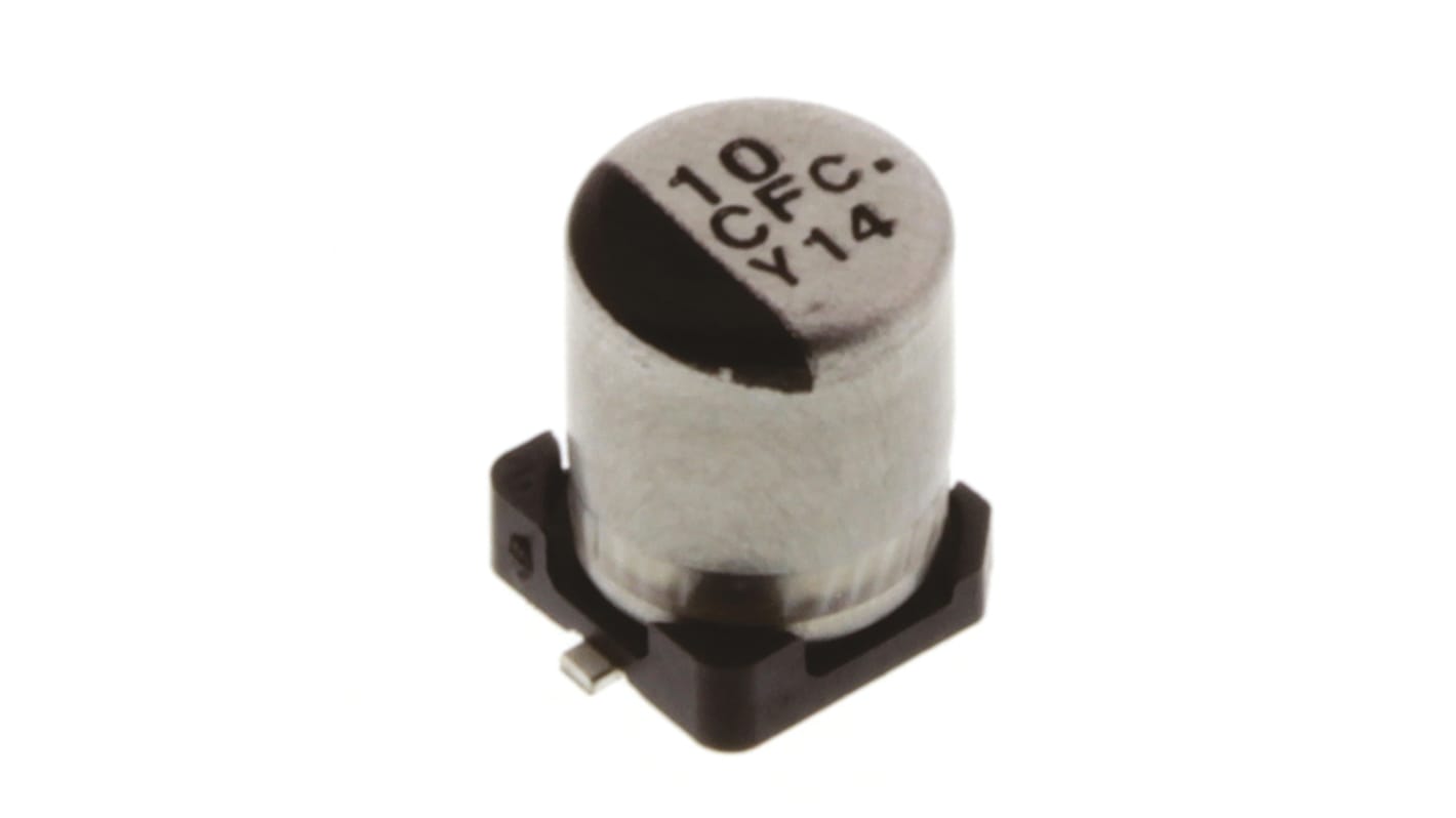 Panasonic 10μF Electrolytic Capacitor 16V dc, Surface Mount - EEEFC1C100R