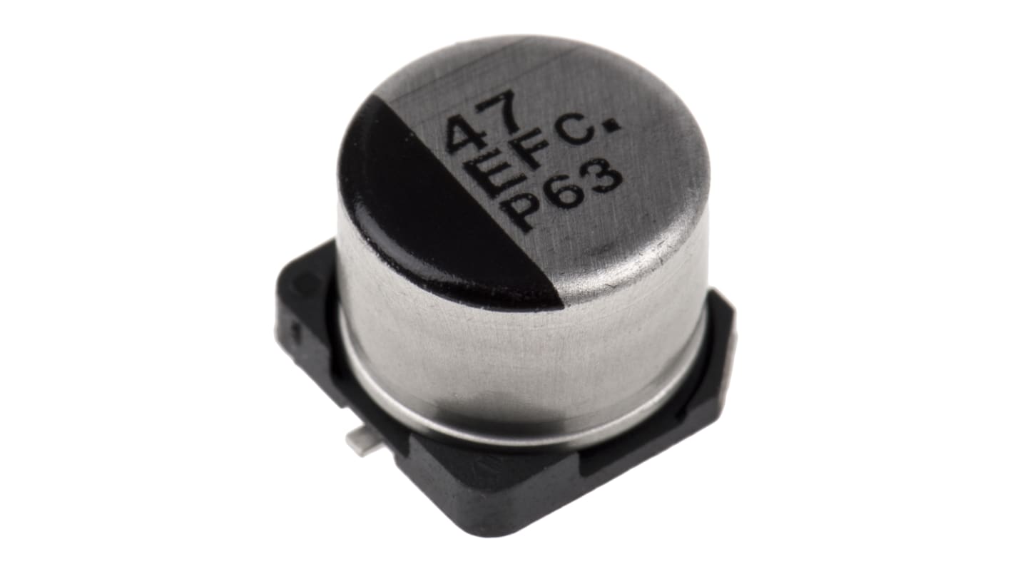 Panasonic , SMD Elektrolyt Kondensator 47μF ±20% / 25V dc, Ø 8mm x 6.2mm, bis 105°C