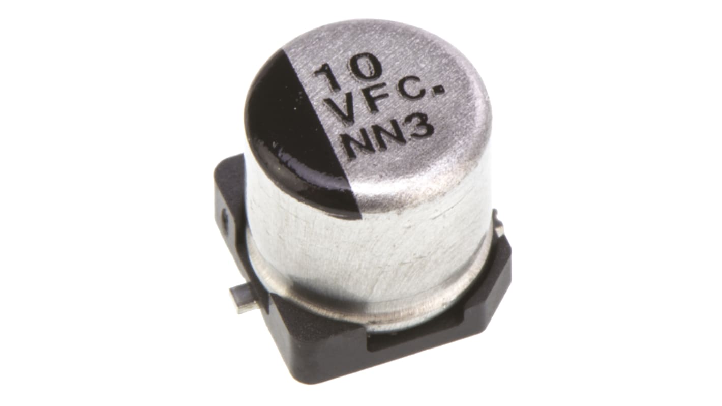 Condensateur Panasonic série FC SMD, 10μF, 35V c.c.