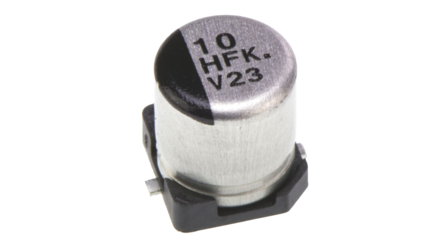 Panasonic , SMD Aluminium-Elektrolyt Kondensator 10μF ±20% / 50V dc, Ø 5mm x 5.8mm, bis 105°C