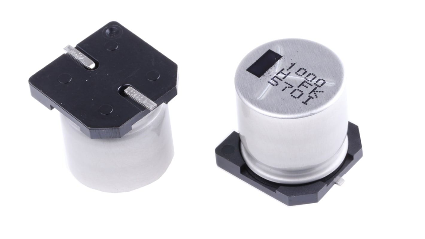 Panasonic , SMD Aluminium-Elektrolyt Kondensator 1000μF ±20% / 50V dc, Ø 16mm x 16.5mm, bis 105°C