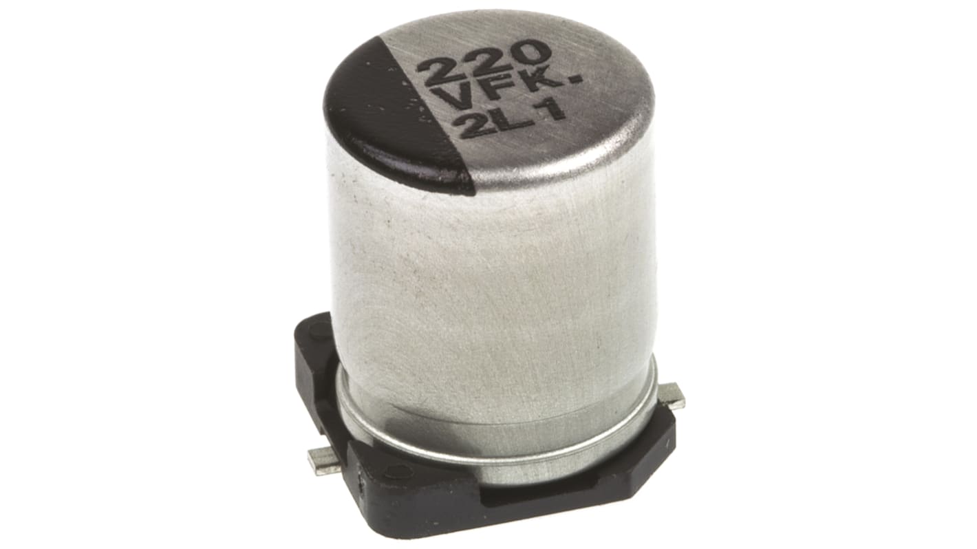 Panasonic 220μF Aluminium Electrolytic Capacitor 35V dc, Surface Mount