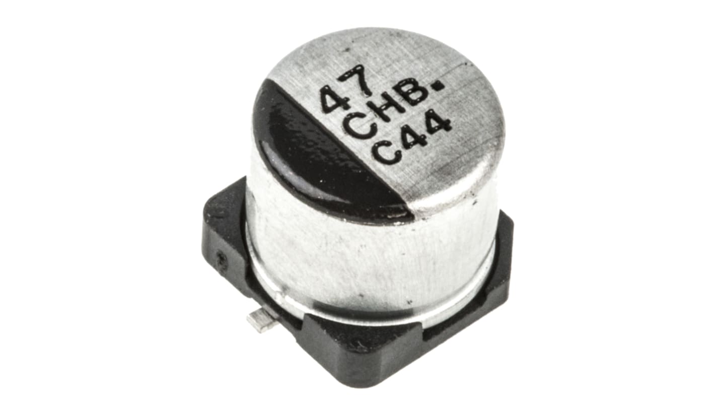 Panasonic , SMD Aluminium-Elektrolyt Kondensator 47μF ±20% / 16V dc, Ø 6.3mm x 5.8mm, bis 105°C