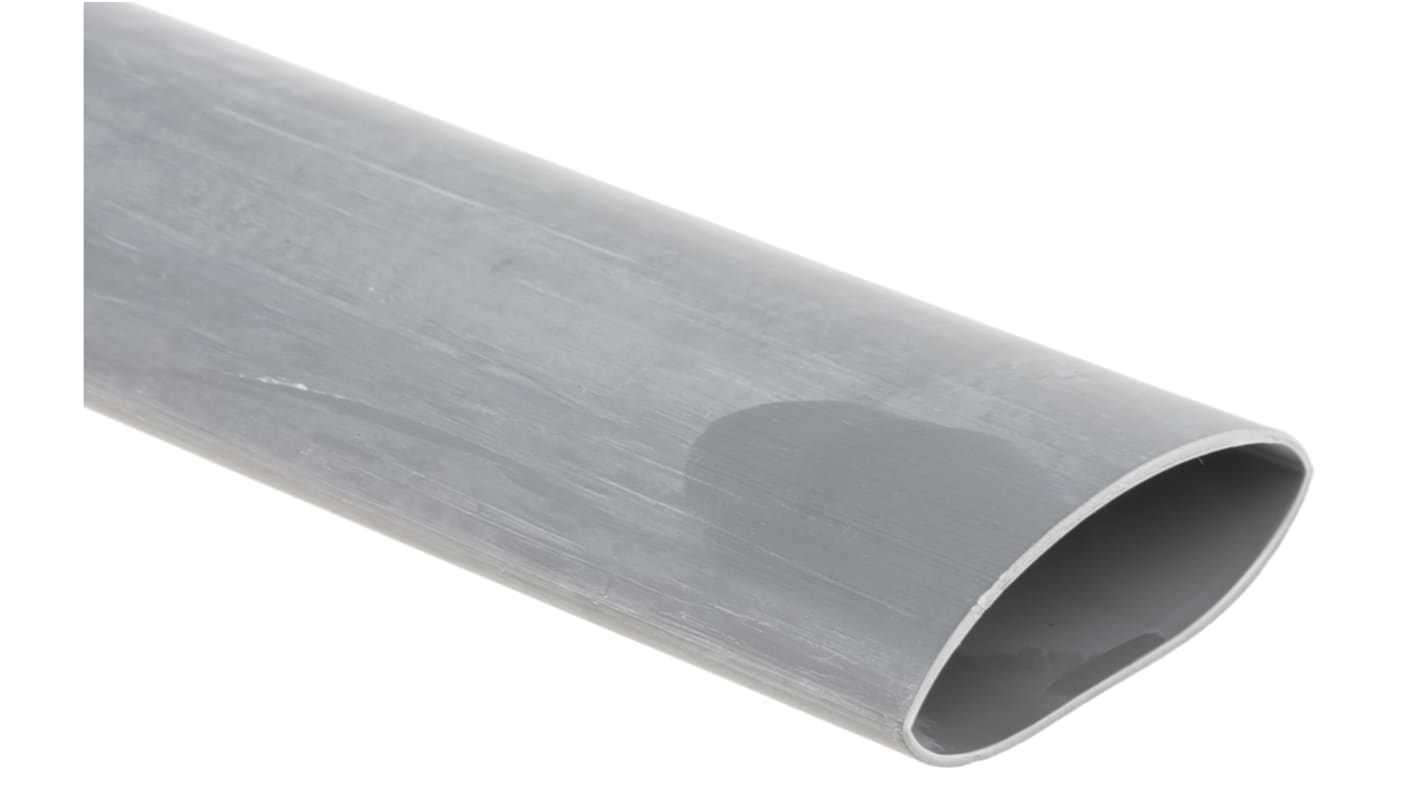 RS PRO Halogen Free Heat Shrink Tubing, Grey 25.4mm Sleeve Dia. x 1.2m Length 2:1 Ratio