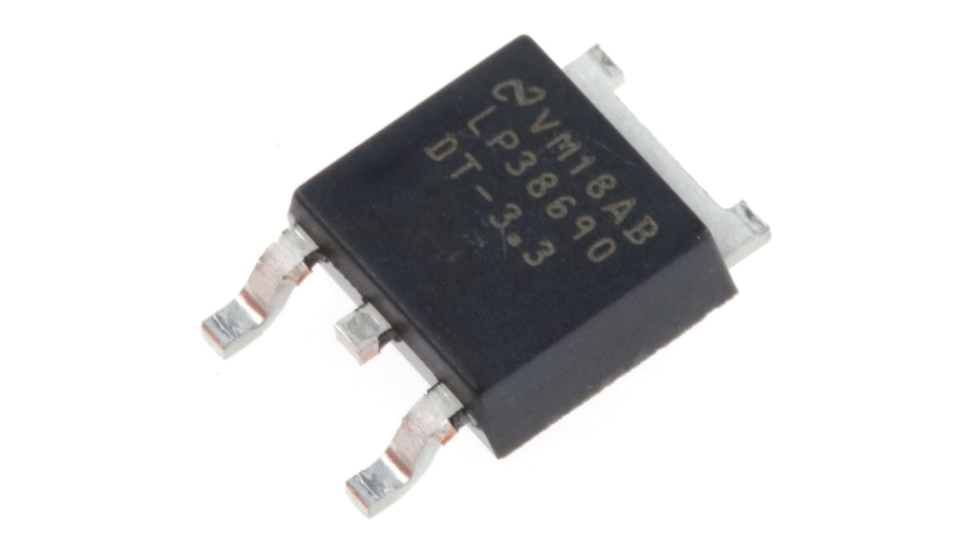 Texas Instruments 電圧レギュレータ 低ドロップアウト電圧 3.3 V, 3-Pin, LP38690DT-3.3/NOPB