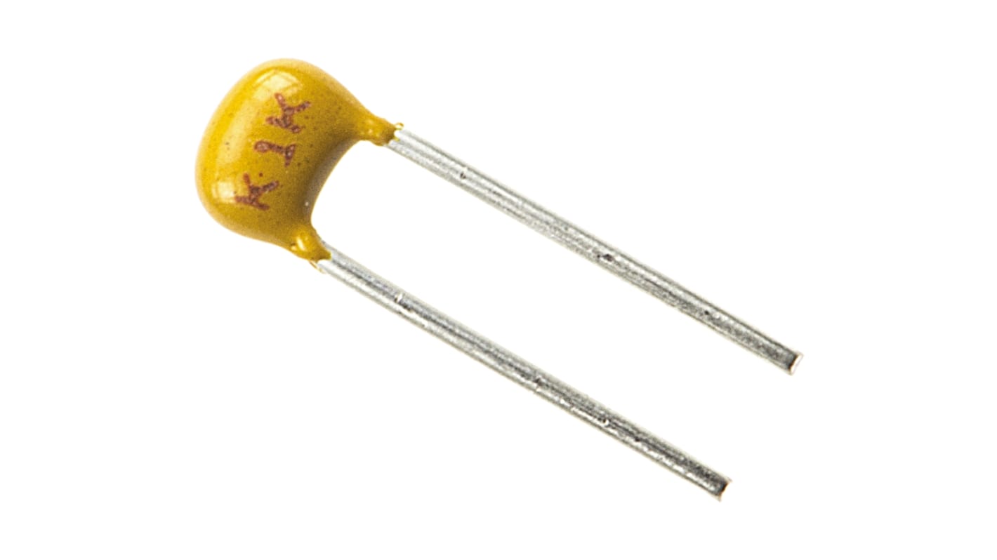 KEMET 1nF Multilayer Ceramic Capacitor MLCC, 100V dc V, ±10% , Through Hole