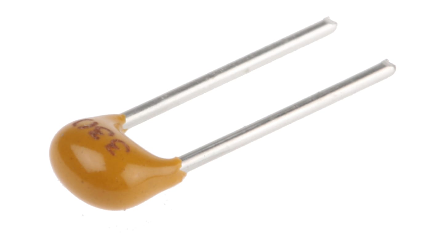 KEMET 33pF Multilayer Ceramic Capacitor MLCC, 200V dc V, ±5% , Through Hole