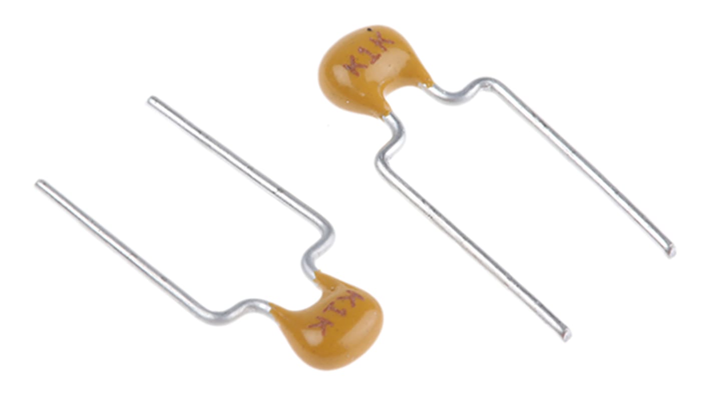 KEMET 47nF Multilayer Ceramic Capacitor MLCC, 100V dc V, ±10% , Through Hole