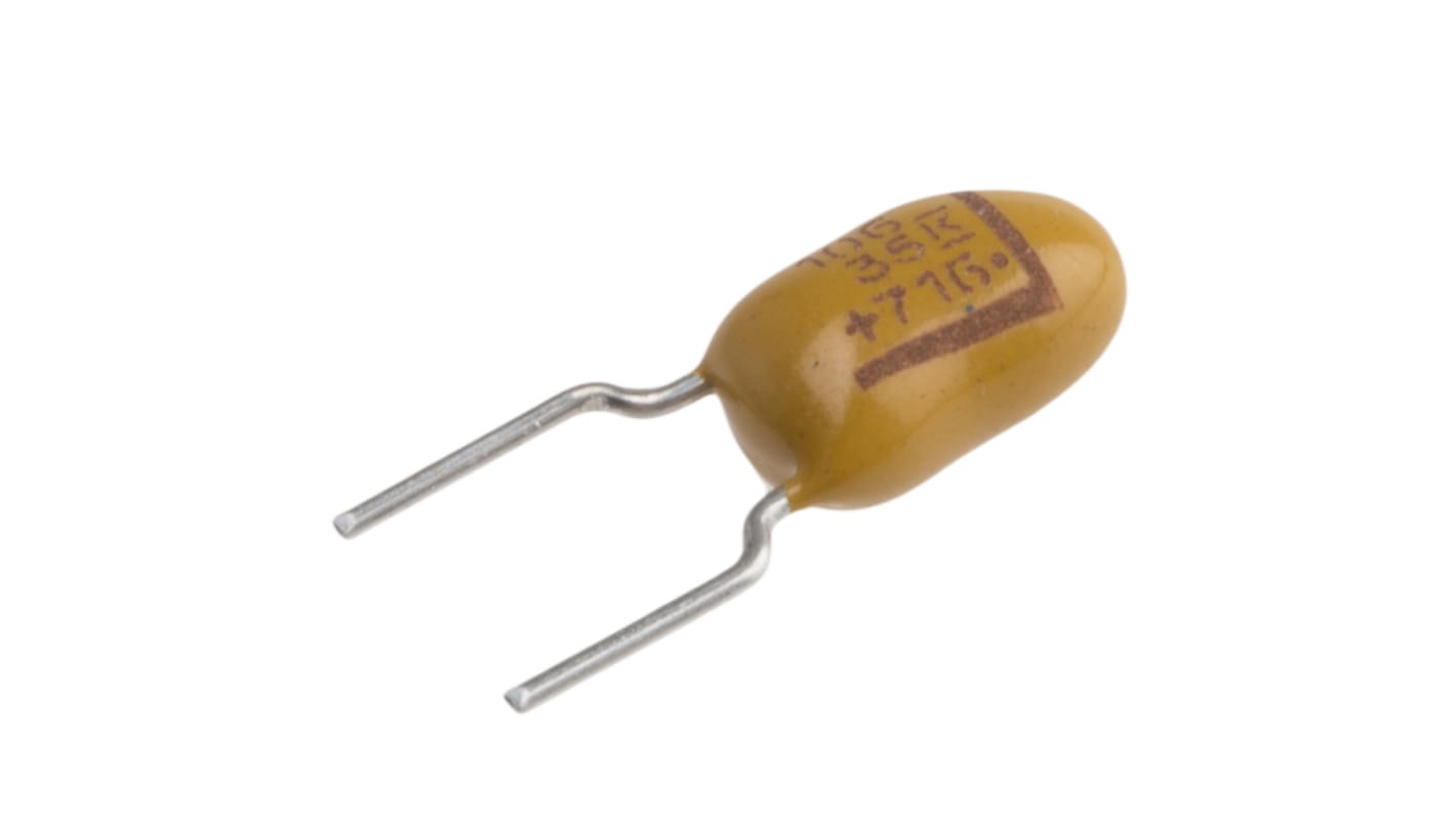 KEMET T356  Kondensator, MnO2, 10μF, 35V dc THT, 5.08mm, ±10%, +125°C