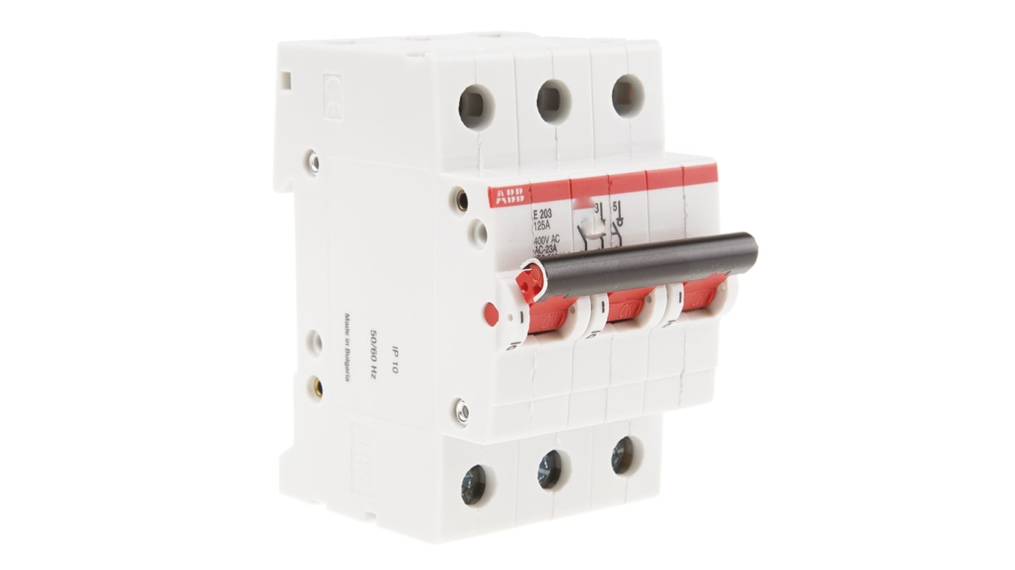 Disjoncteur ABB Pro M 3 pôles, 125A, pouvoir de coupure 6 kA, montage DIN Rail