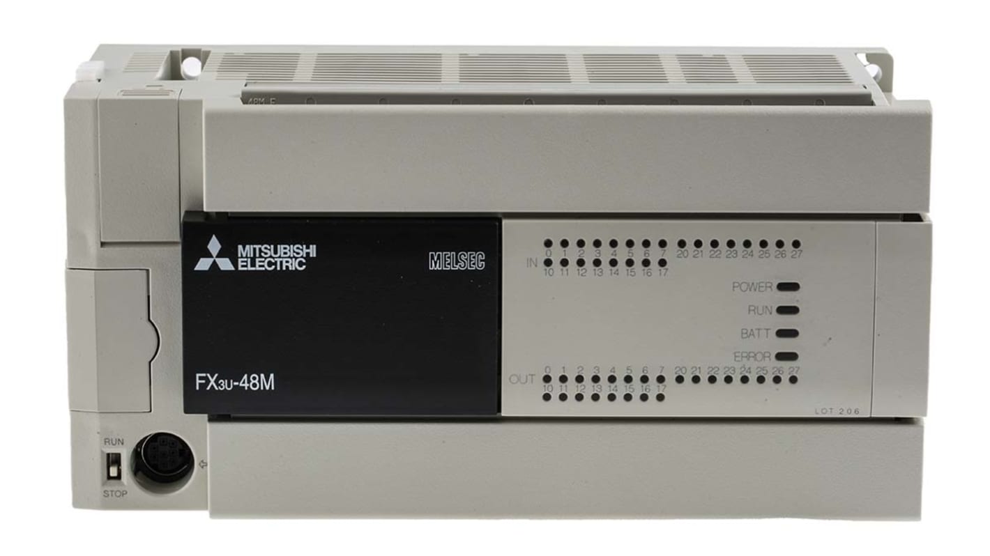 Mitsubishi FX3U Series Logic Module, 100 → 240 V ac Supply, Relay Output, 24-Input, Sink, Source Input