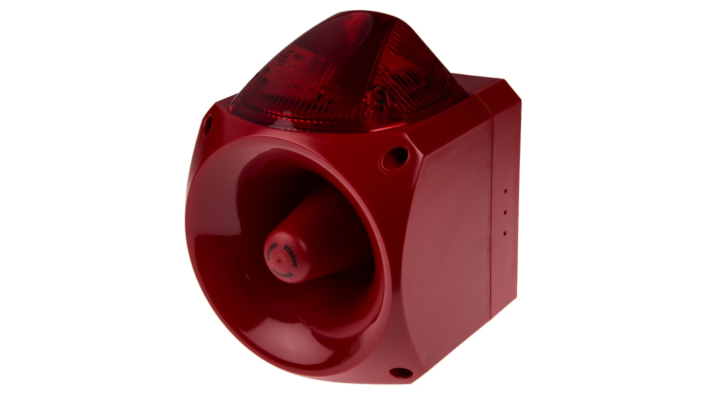 Segnalatore acustico e luminoso Klaxon serie Nexus, Rosso, 10 → 60 V c.c., 120dB a 1 m