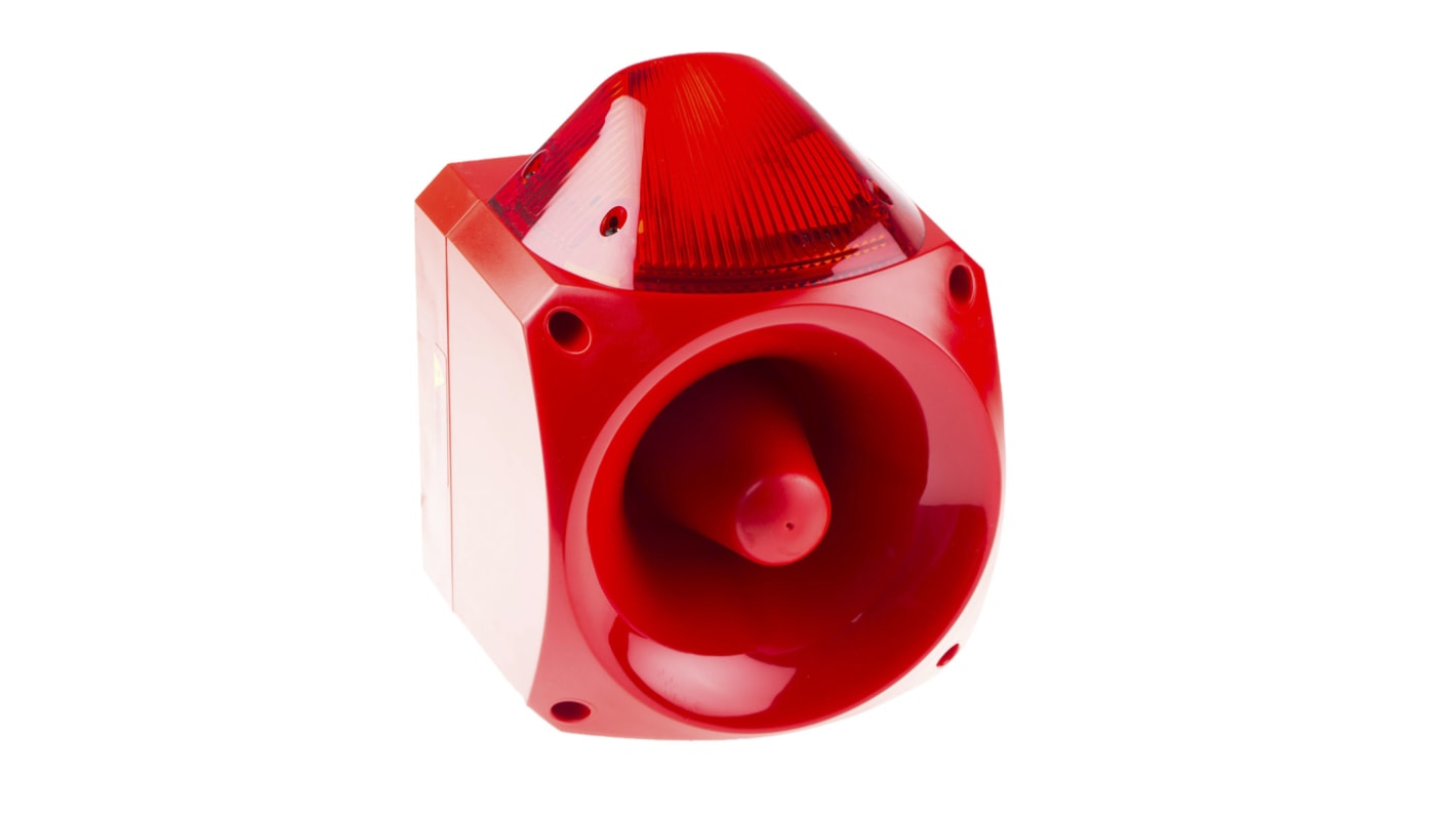 Klaxon Nexus Series Red Sounder Beacon, 110 V ac, 230 V ac, Wall Mount, 110dB at 1 Metre