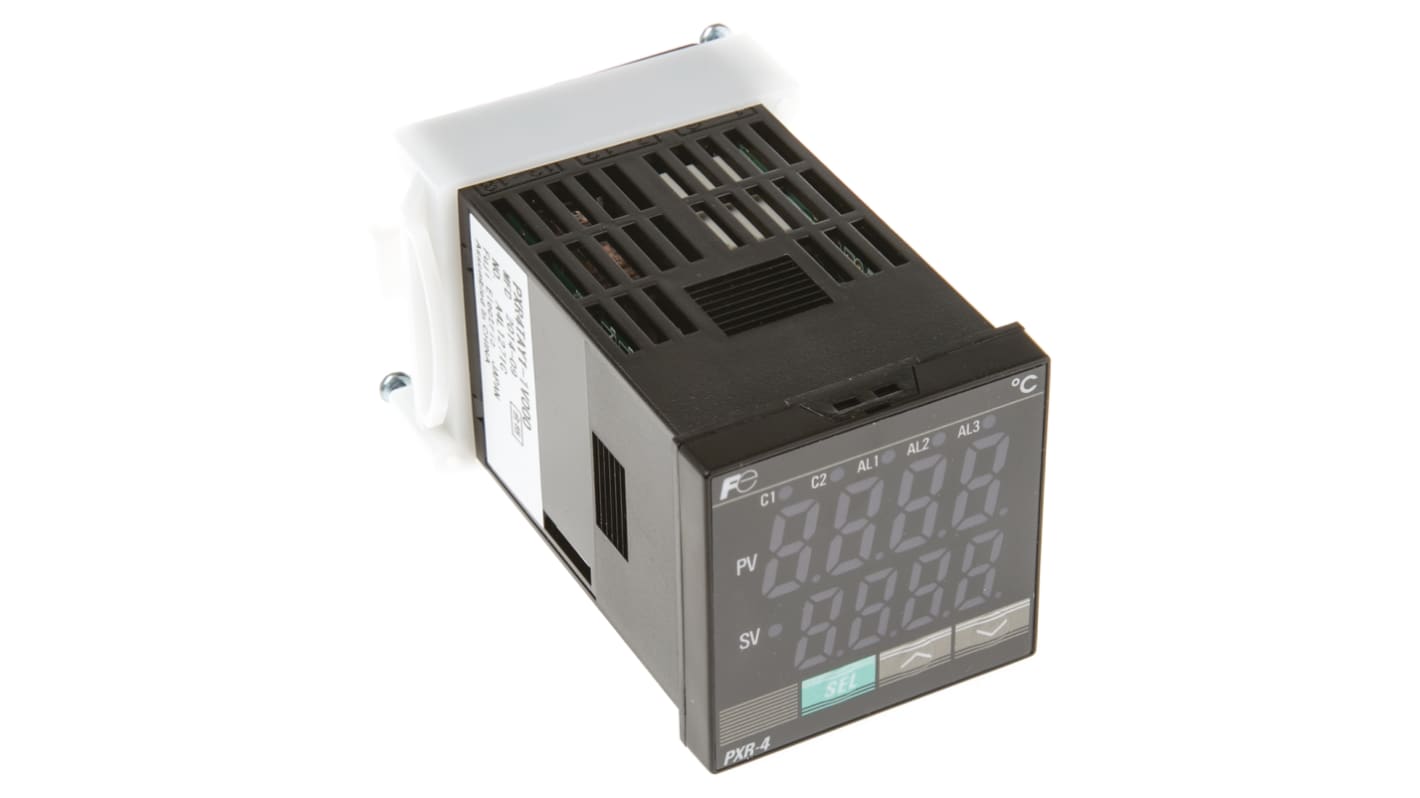 Fuji PXR4 PID Temperature Controller, 48 x 48 (1/16 DIN)mm, 2 Output Relay, 100 V ac, 240 V ac Supply Voltage ON/OFF