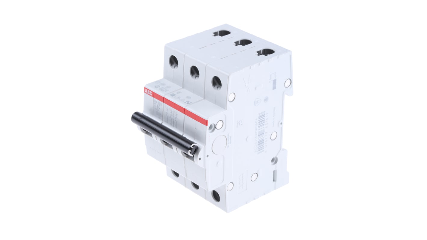 ABB Compact Home SH200 MCB, 3P, 40A Curve C, 440V AC, 6 kA Breaking Capacity