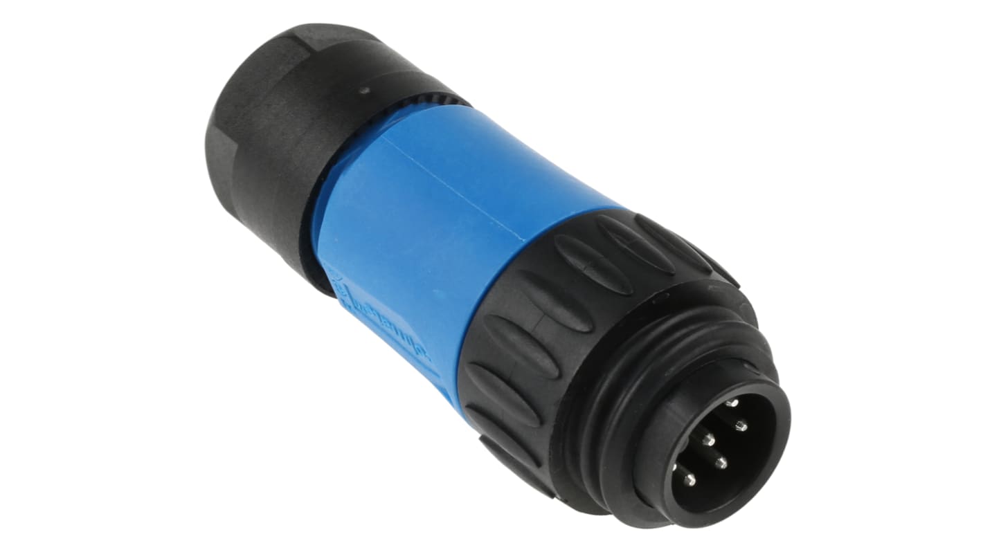 Amphenol Circular Connector, 6 + PE Contacts, Cable Mount, Plug, Male, IP67, Ecomate M Series