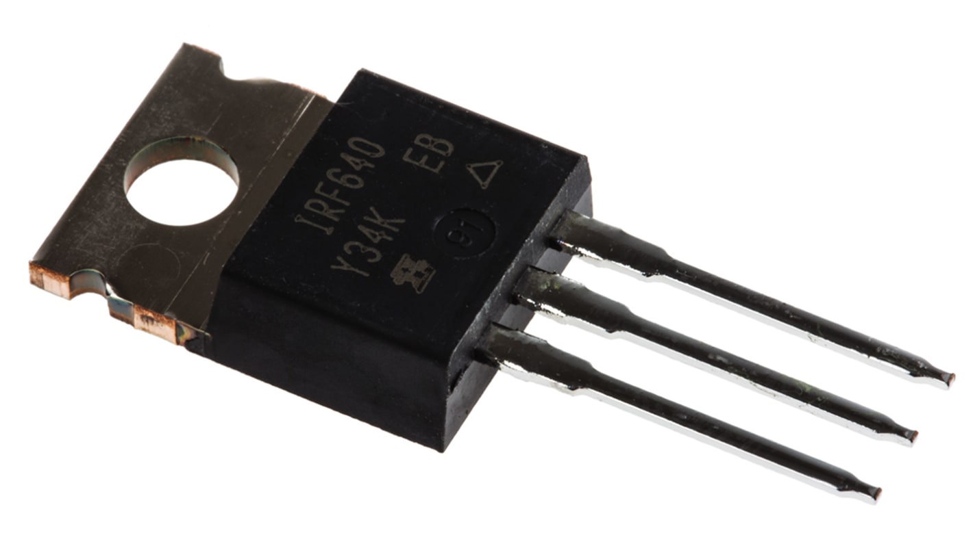 N-Channel MOSFET, 18 A, 200 V, 3-Pin TO-220AB Vishay IRF640PBF