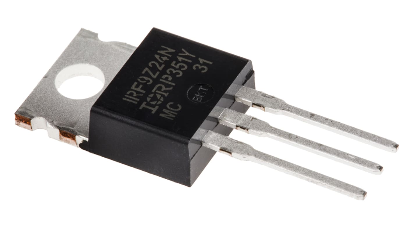 MOSFET Infineon, canale P, 175 mΩ, 12 A, TO-220AB, Su foro