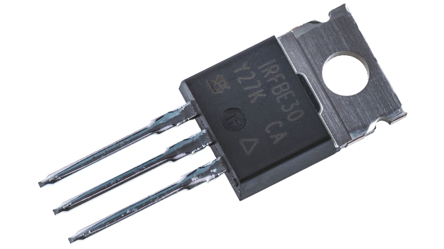 MOSFET Vishay IRFBE30PBF, VDSS 800 V, ID 4,1 A, TO-220AB de 3 pines, , config. Simple