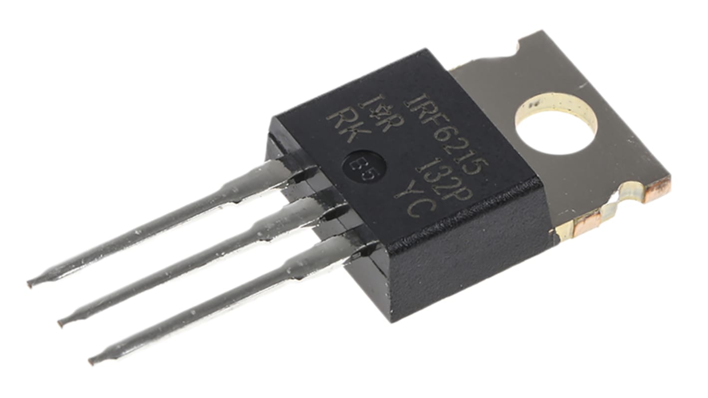 MOSFET Infineon, canale P, 290 mΩ, 13 A, TO-220AB, Su foro
