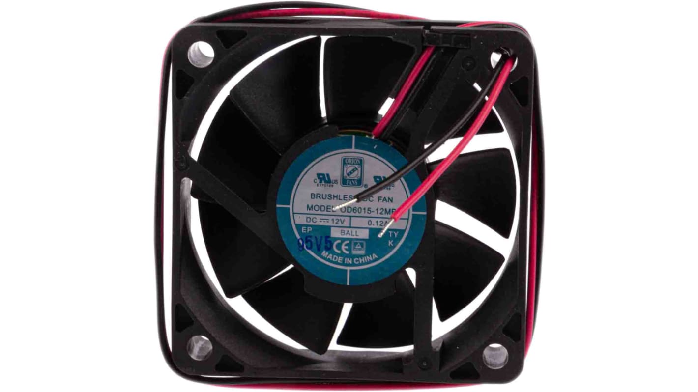 Ventilador Axial RS PRO de 60 x 60 x 15mm, 12 V dc, 1.3W, 3900rpm, caudal 23.8m³/h, 29dB