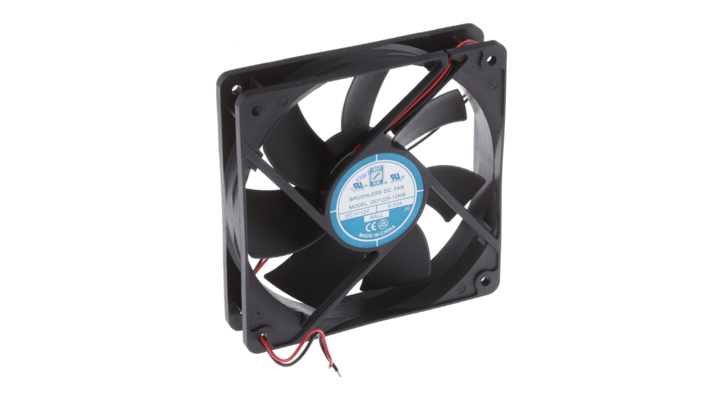 Ventilateur axial RS PRO 12 V dc, 141m³/h, 120 x 120 x 25mm, 4W