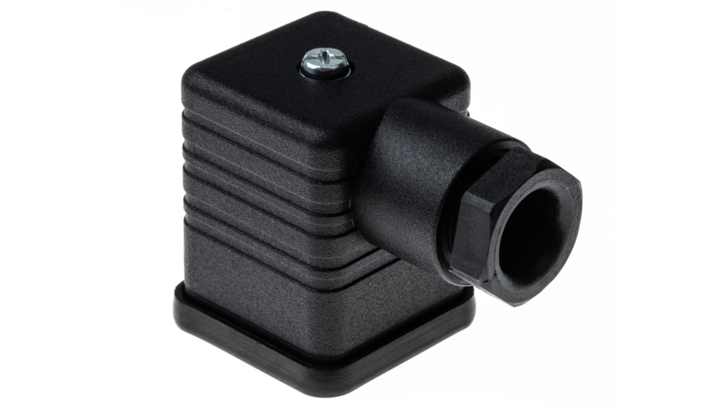 Conector de válvula DIN 43650 A Hirschmann GDM, hembra, 3P+E, 250 V, 16A, prensaestopas M16, IP65, montaje sujeto con