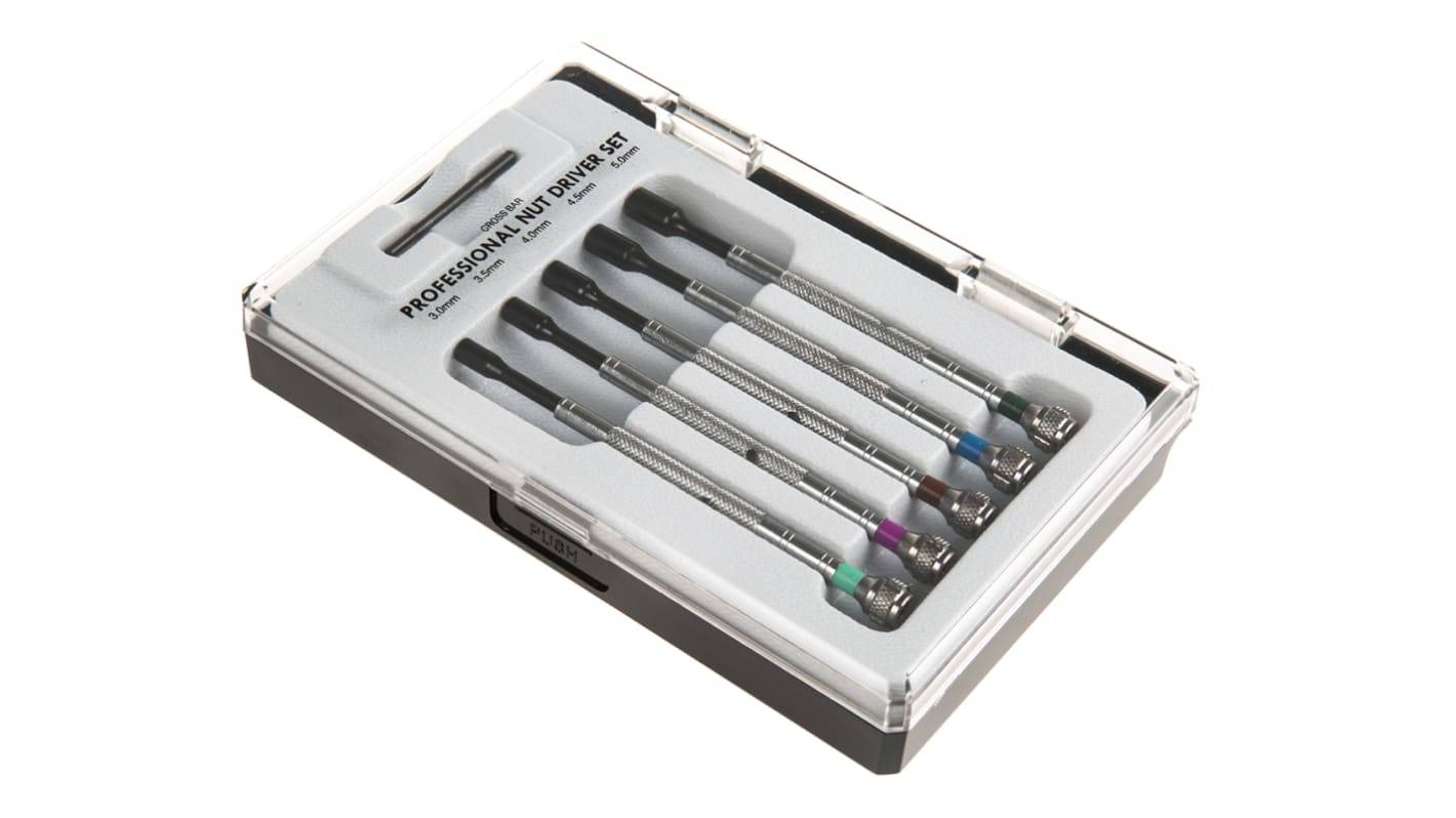 RS PRO Nut Driver Set Hexagon 3 3.5 4 4.5