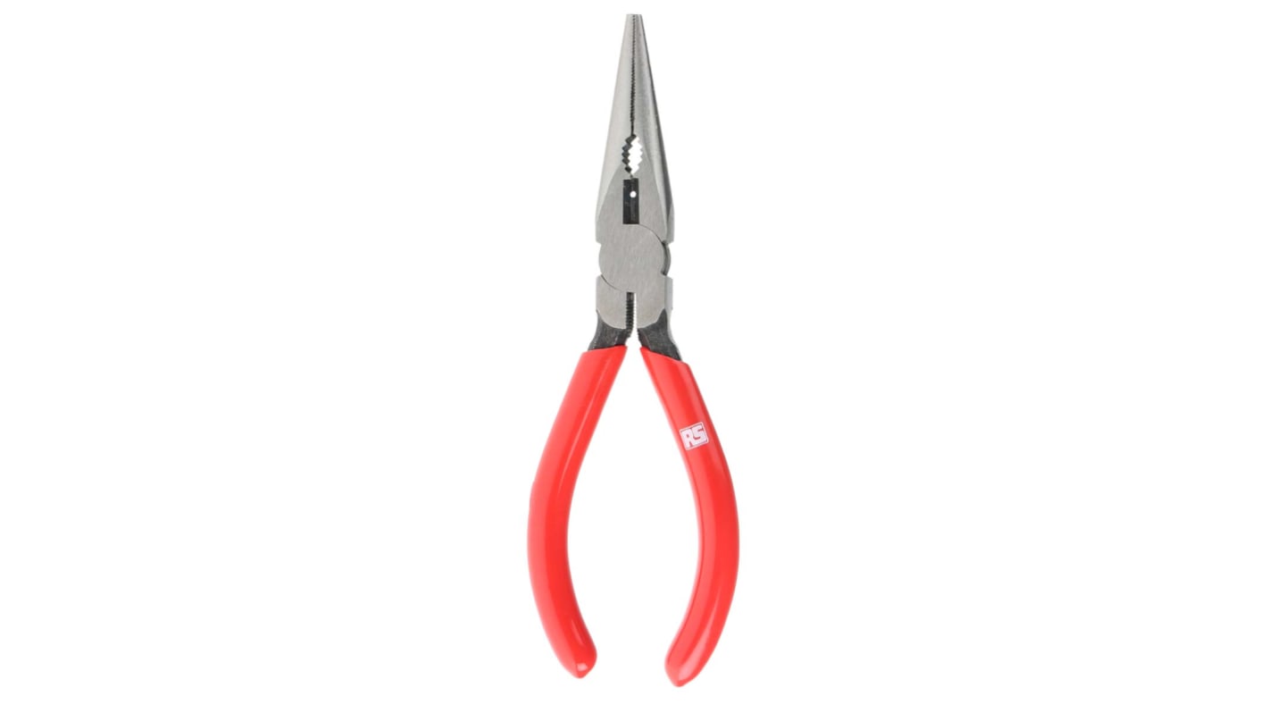 RS PRO Long Nose Pliers, 160 mm Overall, Straight Tip, 46,5mm Jaw