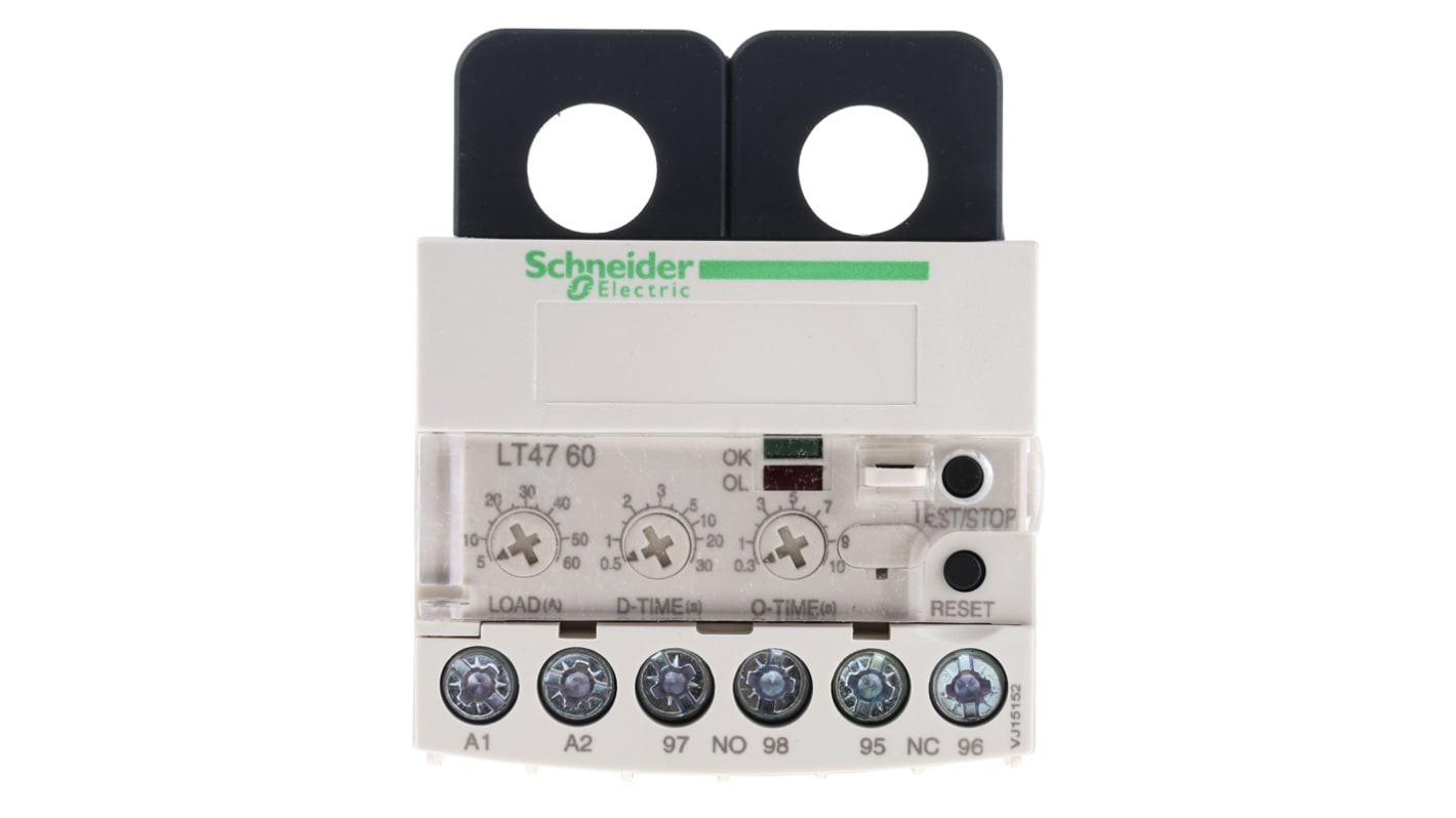 Schneider Electric LT47 Overload Relay 1NO + 1NC, 5 → 60 A F.L.C, 60 A Contact Rating, 55 W, TeSys