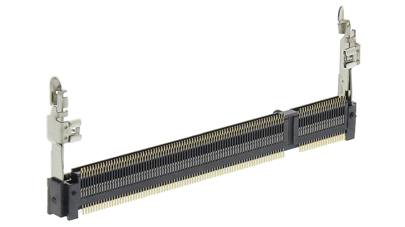 TE Connectivity 0.6mm Pitch 200 Way, Right Angle SMT Mount DDR2 DIMM Socket ,1.8 V