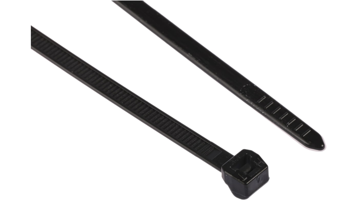 Brida HellermannTyton T50MOS de Poliamida 6,6 (PA66) Negro, 245mm x 4,6 mm, No reutilizable