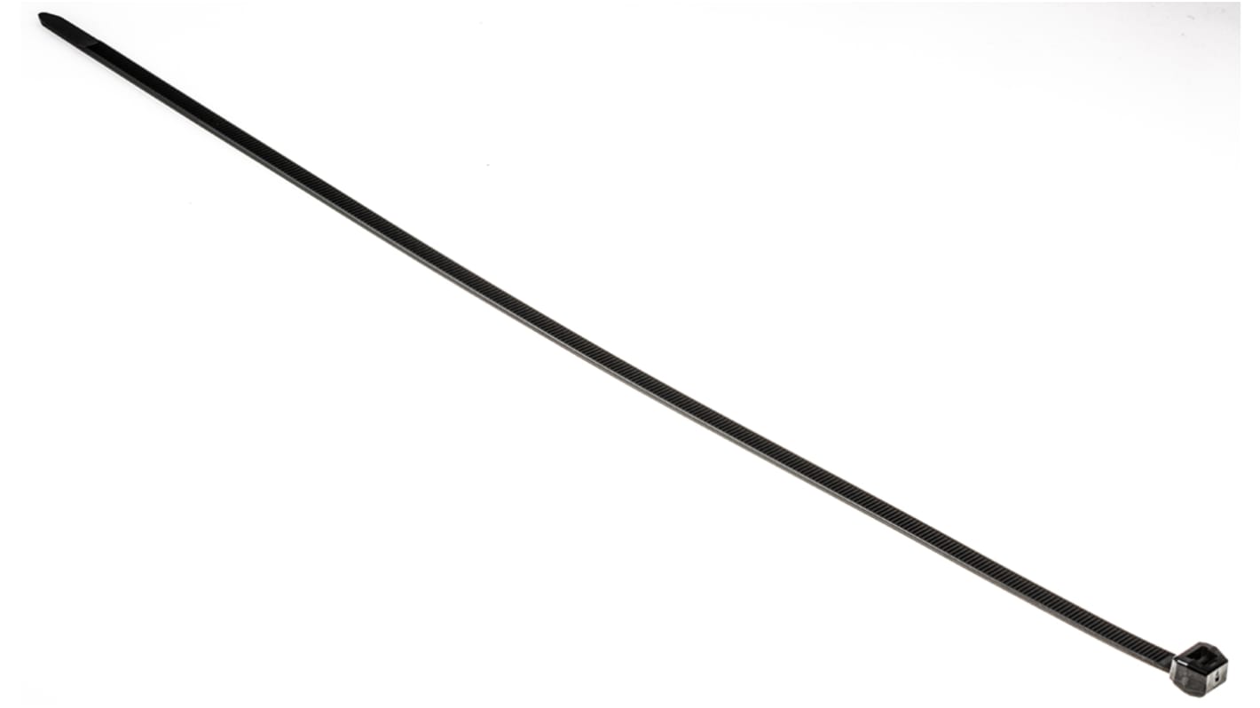 HellermannTyton Cable Tie, 385mm x 7.6 mm, Black Polyamide 6.6 (PA66), Pk-100